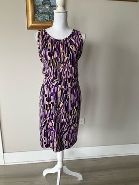 Missoni Purple and Cream Geometric Midi Dress